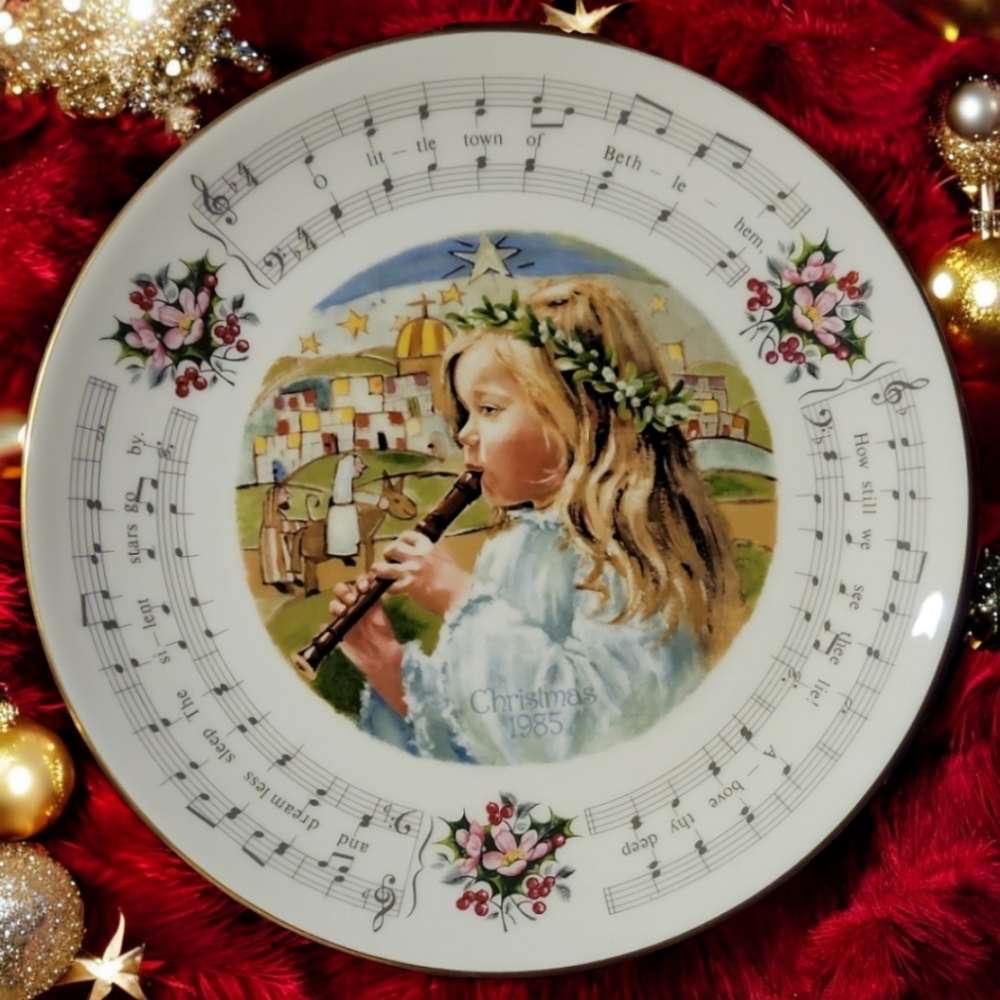 Vtg 84 Royal Doulton O Little Town Bethlehem Christmas Carols Collector's Plate